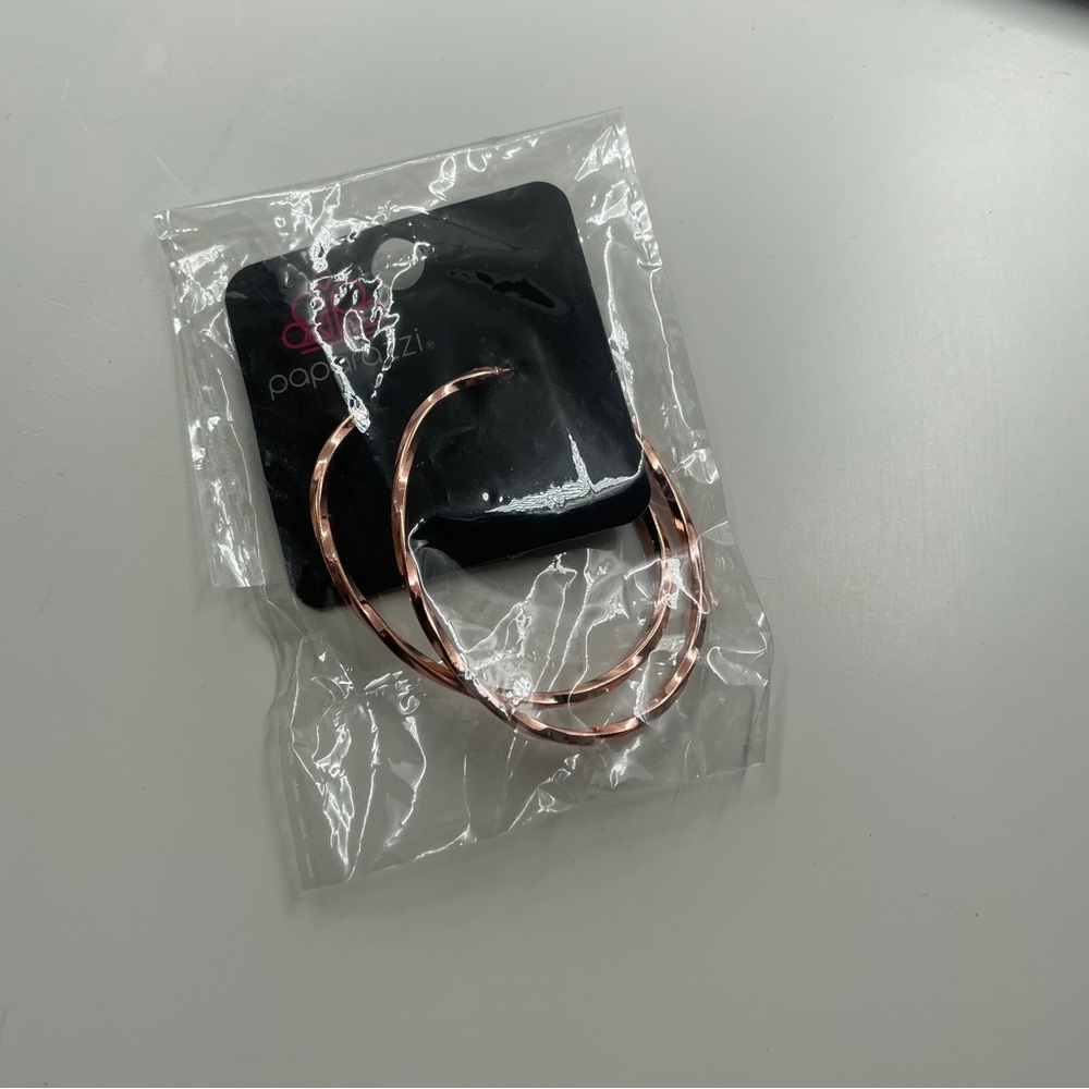 Paparazzi Copper Hoop Earring - Picture 6 of 6